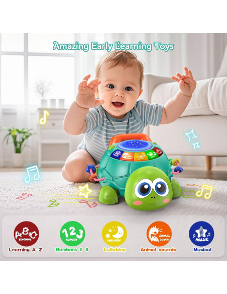 Tortuga Musical para Gatear Meehuan 6-12 Meses con Luz y Sonido