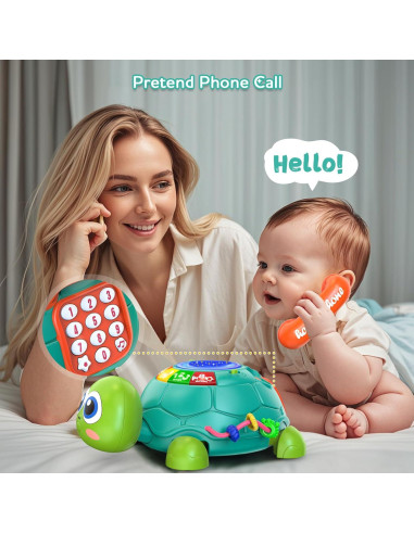 Tortuga Musical para Gatear Meehuan 6-12 Meses con Luz y Sonido