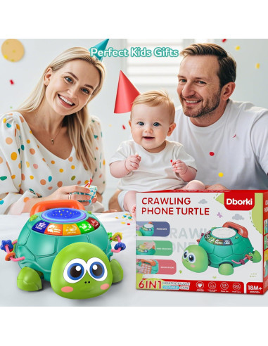 Tortuga Musical para Gatear Meehuan 6-12 Meses con Luz y Sonido