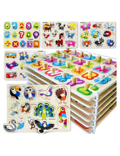 Rompecabezas de Madera QUOKKA 6 Piezas para Niños 1-5 Años