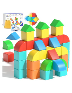 Bloques Magnéticos Veneibe 48 PCS Juguetes Educativos 3D