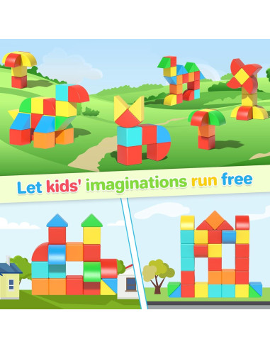 Bloques Magnéticos Veneibe 48 PCS Juguetes Educativos 3D