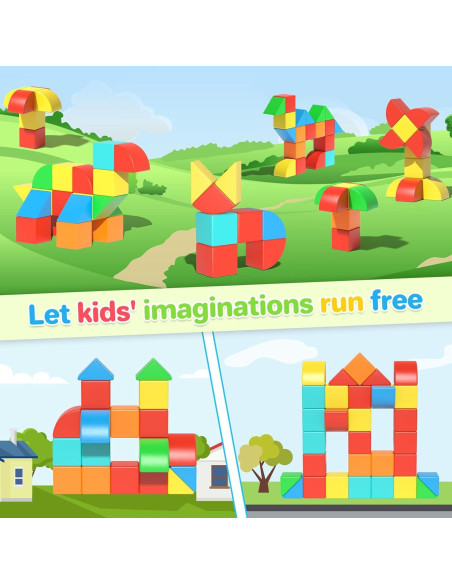 Bloques Magnéticos Veneibe 48 PCS Juguetes Educativos 3D