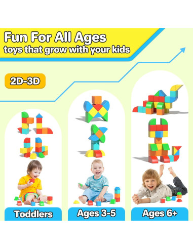 Bloques Magnéticos Veneibe 48 PCS Juguetes Educativos 3D