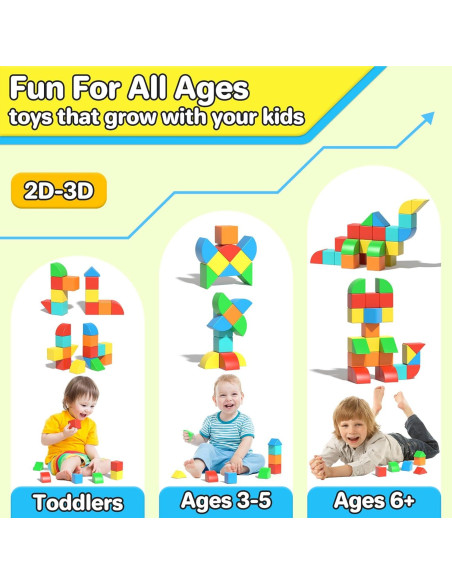 Bloques Magnéticos Veneibe 48 PCS Juguetes Educativos 3D
