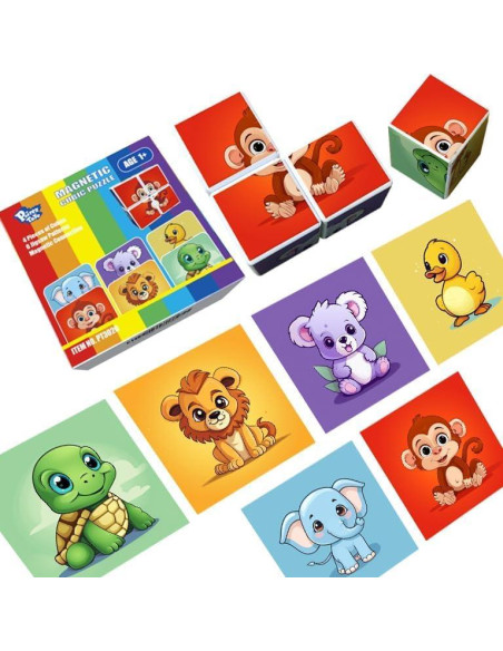 Rompecabezas Magnético 3D Pairez Toys Cubo Animales 4.2cm