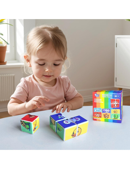 Rompecabezas Magnético 3D Pairez Toys Cubo Animales 4.2cm