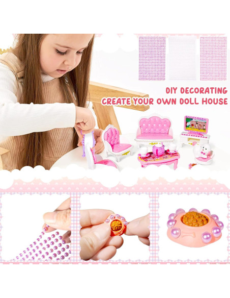 Conjunto de Muebles en Miniatura Rosa 92 Pcs Pamonrueer Conjunto de Muebles en Miniatura Rosa 92 Pcs Pamonrueer