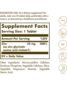Solgar Zinc Quelado 100 Tabletas - Apoyo Inmunológico y Piel Saludable 2