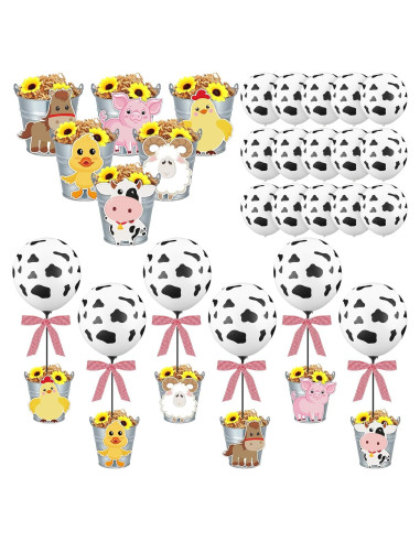 Centro de Mesa de Globos de Animales de Granja RimCereal