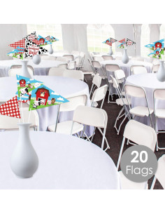 Centros de Mesa Animales de Granja Gran Punto de Felicidad - Set 20 Banderines 2