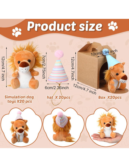 20 Juguetes de Peluche Animales Selva Motionchic Clásico