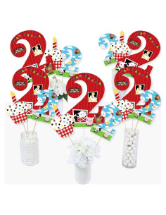 Set de 15 Decoraciones de Mesa Animales de Granja 2do Cumpleaños