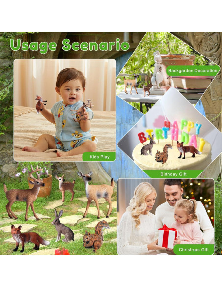 Figuras de Animales del Bosque EOIVSH - 6 Piezas Miniatura Figuras de Animales del Bosque EOIVSH - 6 Piezas Miniatura