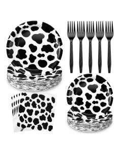 Set de Fiesta de Cumpleaños Layhit 160 Pcs Vaca para 40 Invitados