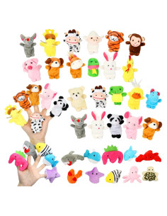 Conjunto de 32 Títeres de Dedo HyDren para Niños - Animales de Peluche