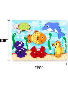 Rompecabezas Chunky de Madera ExploratoY - Animales 3D para Niños 2