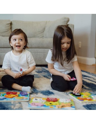 Rompecabezas Chunky de Madera ExploratoY - Animales 3D para Niños