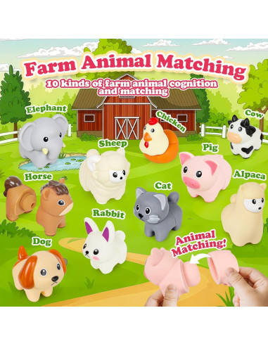 Juguetes de emparejamiento animales de granja CZTCDP 10 PCS
