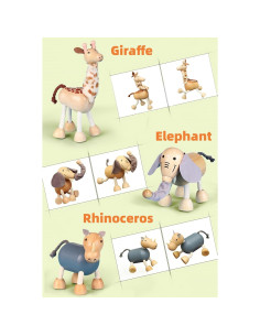 Juego de 14 Figuras de Animales de Madera MIKNEKE - Juguetes Educativos 2