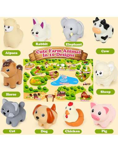 Juguetes de emparejamiento animales de granja CZTCDP 10 PCS