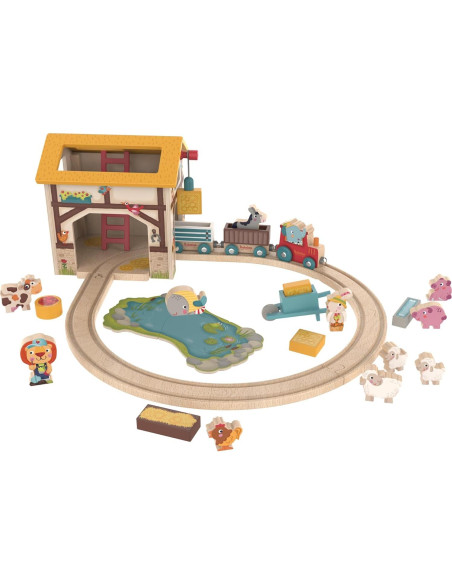 Juego de Granja de Madera Bababoo | 37 Piezas | 2+ Años