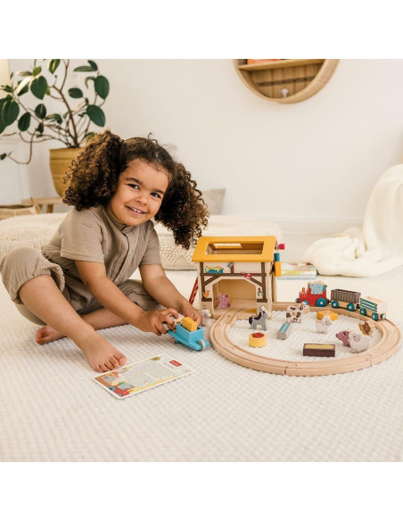 Juego de Granja de Madera Bababoo | 37 Piezas | 2+ Años