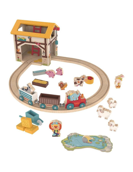 Juego de Granja de Madera Bababoo | 37 Piezas | 2+ Años