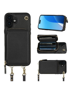 Funda Cartera Bocasal para iPhone 16 Plus con RFID Negro