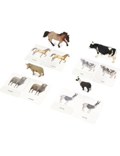 12 Piezas Réplicas Animales de Granja Montessori 1.45 kg 2