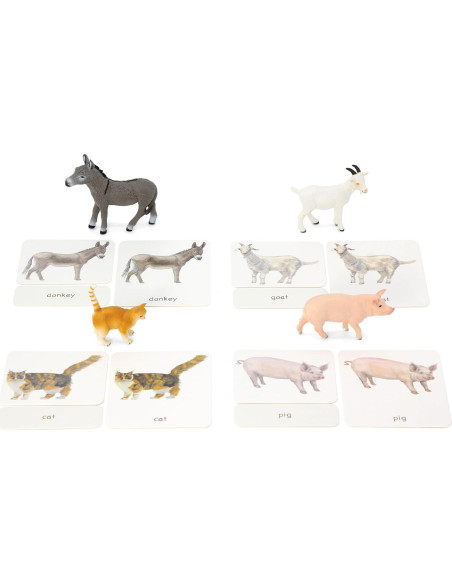12 Piezas Réplicas Animales de Granja Montessori 1.45 kg