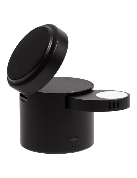 Cargador Inalámbrico 3-en-1 AT&T Power Drum Qi2 Negro