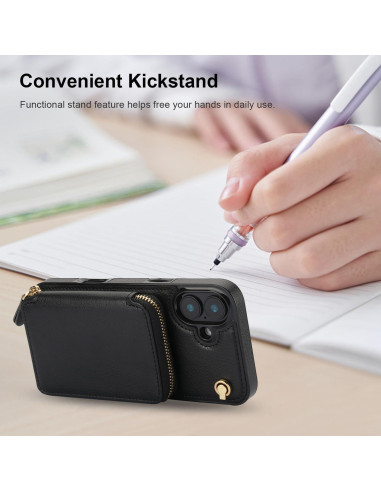 Funda Cartera Bocasal para iPhone 16 Plus con RFID Negro