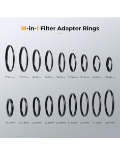 Juego de 18 Adaptadores de Filtro K&F Concept para Lentes 2