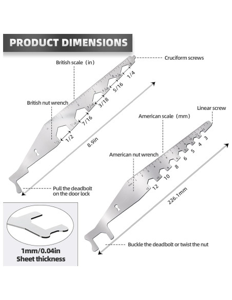 Juego de Llave Multifuncional DRAINJH de Acero Inoxidable - 2 Piezas