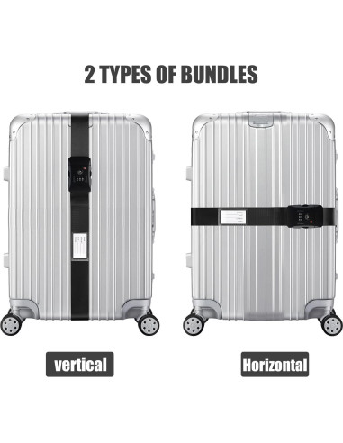 Correas de Equipaje Veki con Candado TSA - Negro