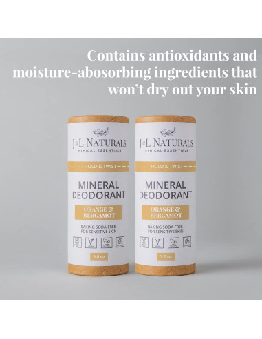Desodorante Mineral J&L Naturals 85 g x 2 | Vegano y Natural