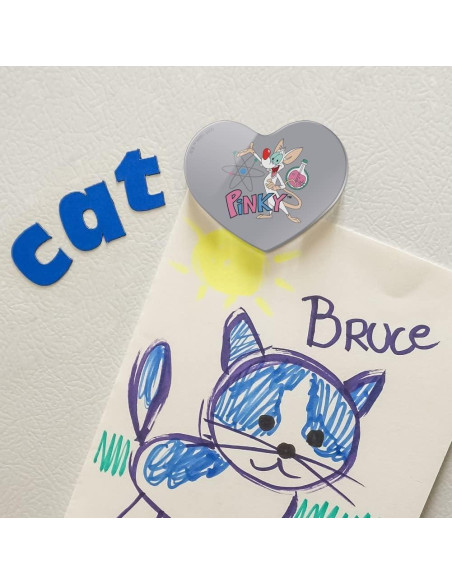 Imán de Nevera Acrílico Corazón Pinky y el Cerebro