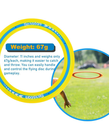 Discos Voladores Senston 27,94 cm Suaves 3 Pcs Diversión Familiar