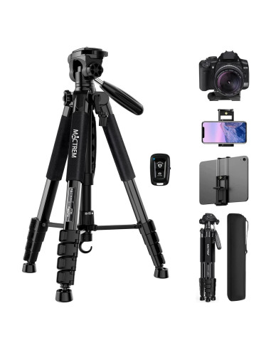 Trípode de Cámara MACTREM PT80 Aluminio 195cm Ligero