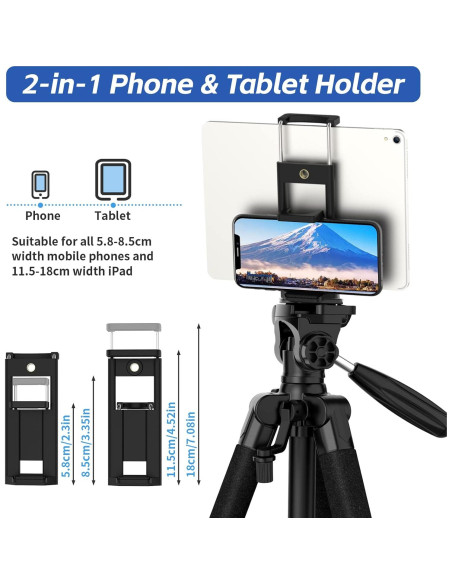 Trípode de Cámara MACTREM PT80 Aluminio 195cm Ligero