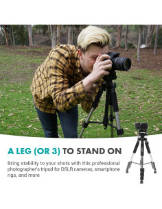 Trípode de cámara Movo MV-T5 144.78 cm ligero y ajustable 2