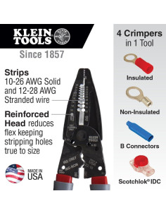 Desforrador Crimpador Cortador Klein Tools 1019 10-26 AWG 2