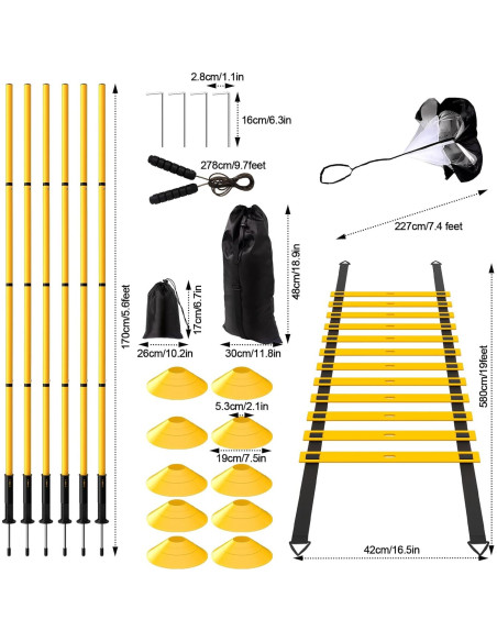 Juego de Entrenamiento de Agilidad Supvision 24 Piezas