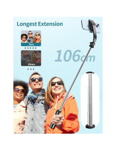 Bastón de Selfie Extensible Qirita 41" (104 cm) con Trípode 2