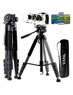 Trípode de Aluminio YOTETION 170 cm Ajustable para Cámara y Móvil