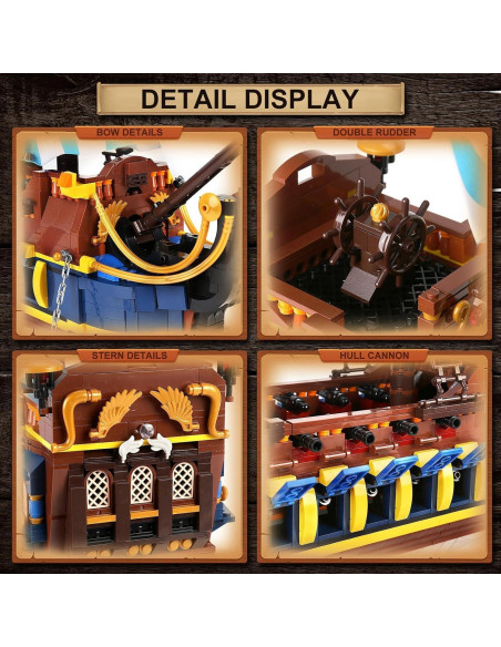 Barco Pirata YESHIN 7039 - Set de Construcción 2010 Piezas