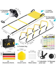 Equipo de Entrenamiento de Agilidad BORNEW 20 pies y Accesorios 2