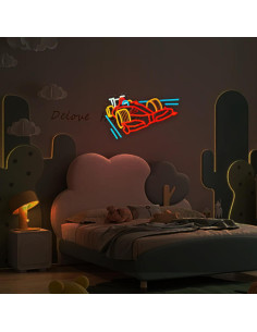 Luz de neón decorativa ORIXIAYE coche de carreras 41.4x27.2cm 2