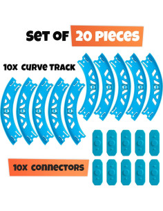 Pista Curva Azul para Hot Wheels - 10 Piezas con Conectores 2